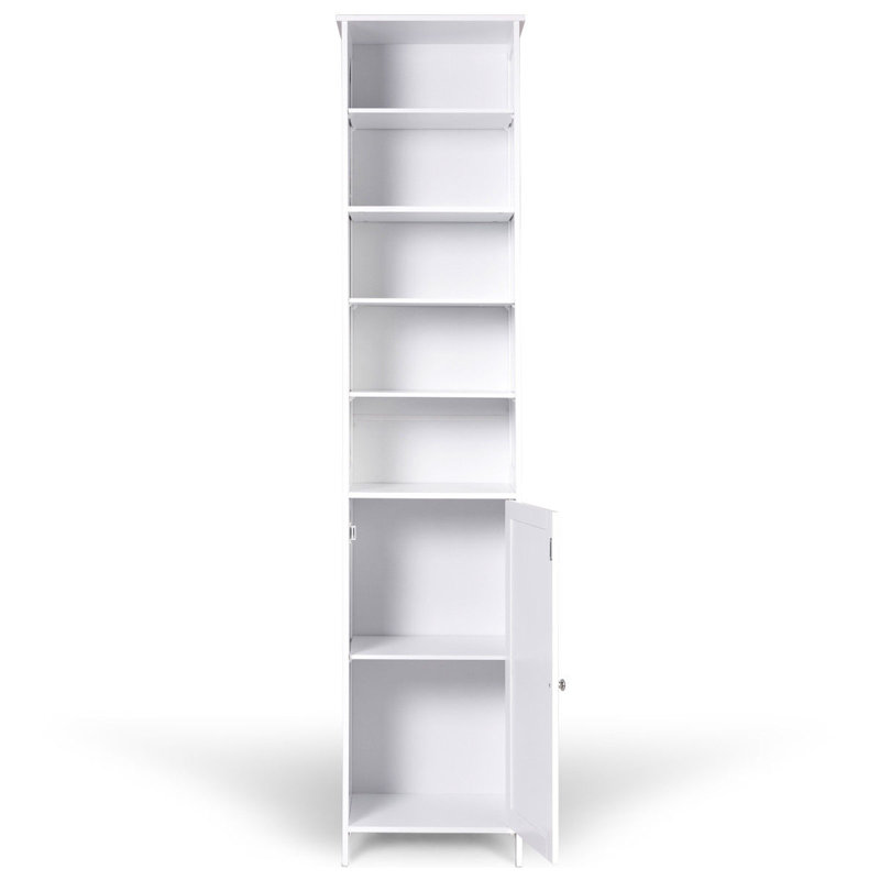 Heide Bathroom Storage Free Standing Shelving 16 W X 72 H Linen Tower
