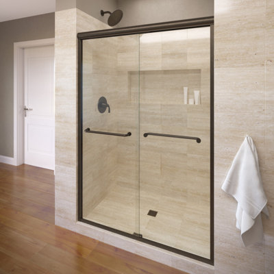 Infinity 59 X 70 Bypass Semi Frameless Shower Door Basco Finish