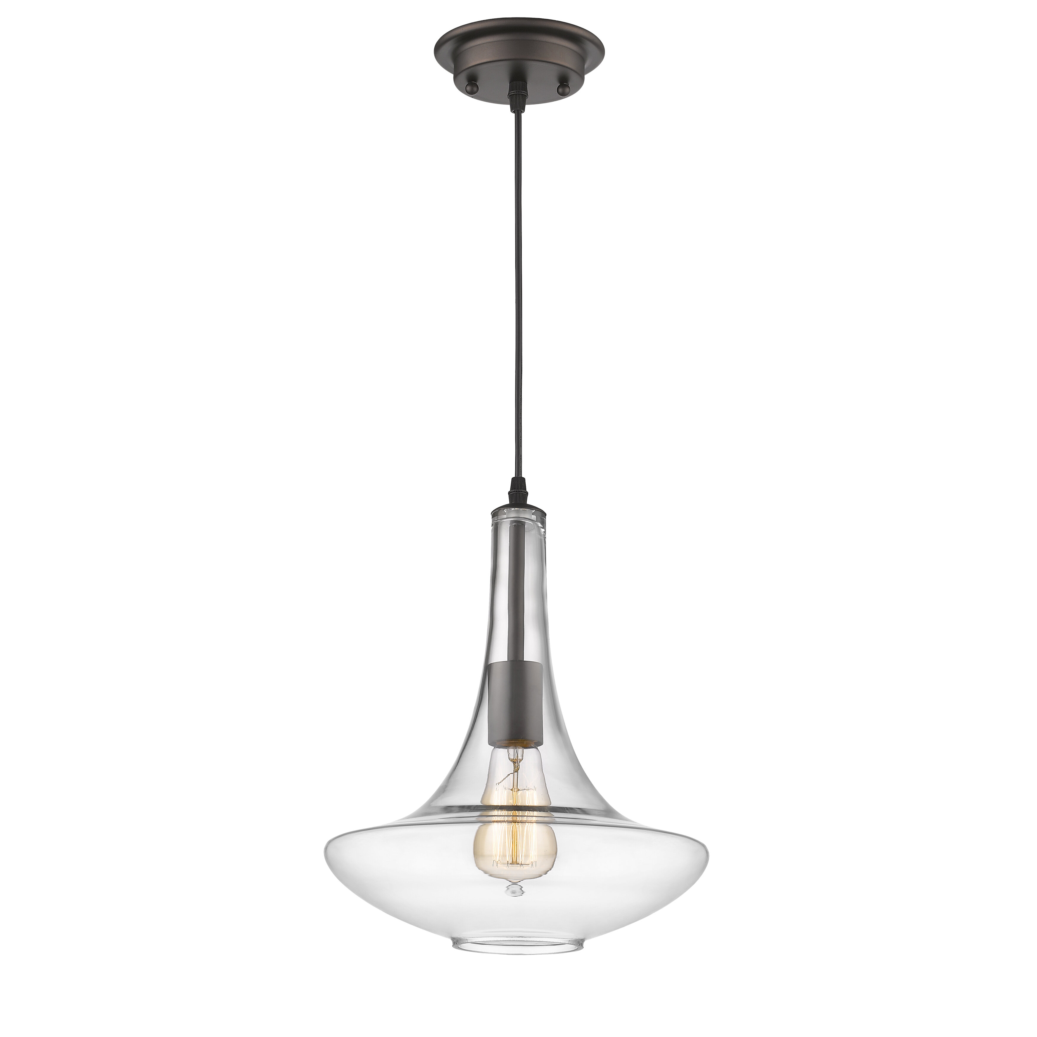 Wrought Studio Dominguez 1 - Light Single Schoolhouse Pendant 