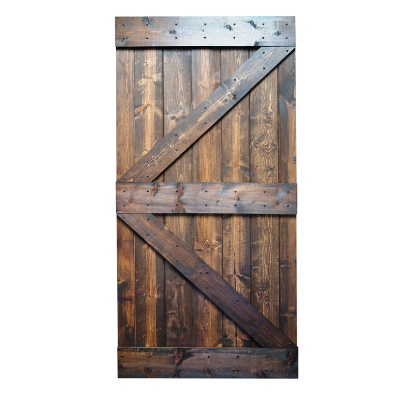 Wellhome Paneled Wood Painted K Series Diy Barn Door Without