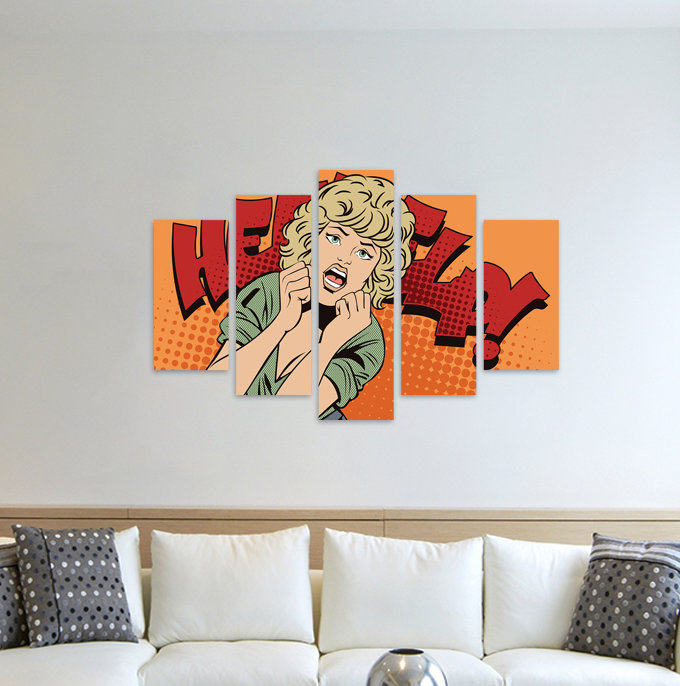 East Urban Home 5 Tlg Leinwandbilder Set Schreiende Person Im Comic Stil Help Wayfair De