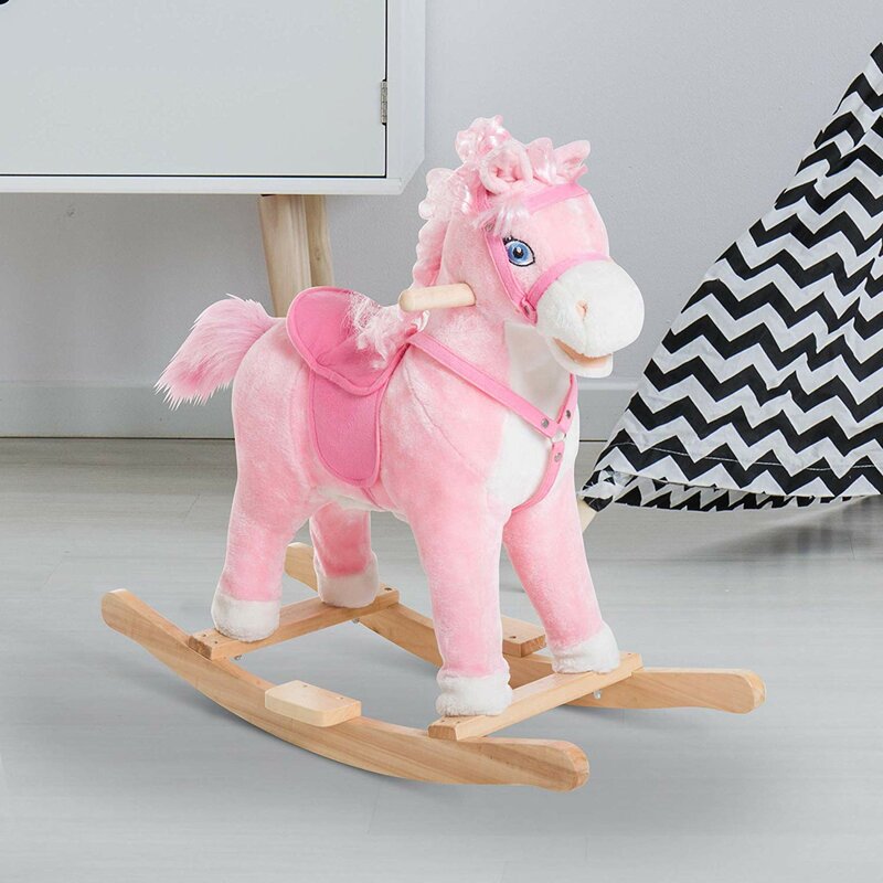 qaba plush rocking horse