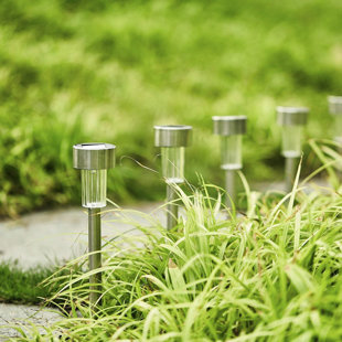 Silver Solar Powered Integrated LED Pathway Light (Set of 12)