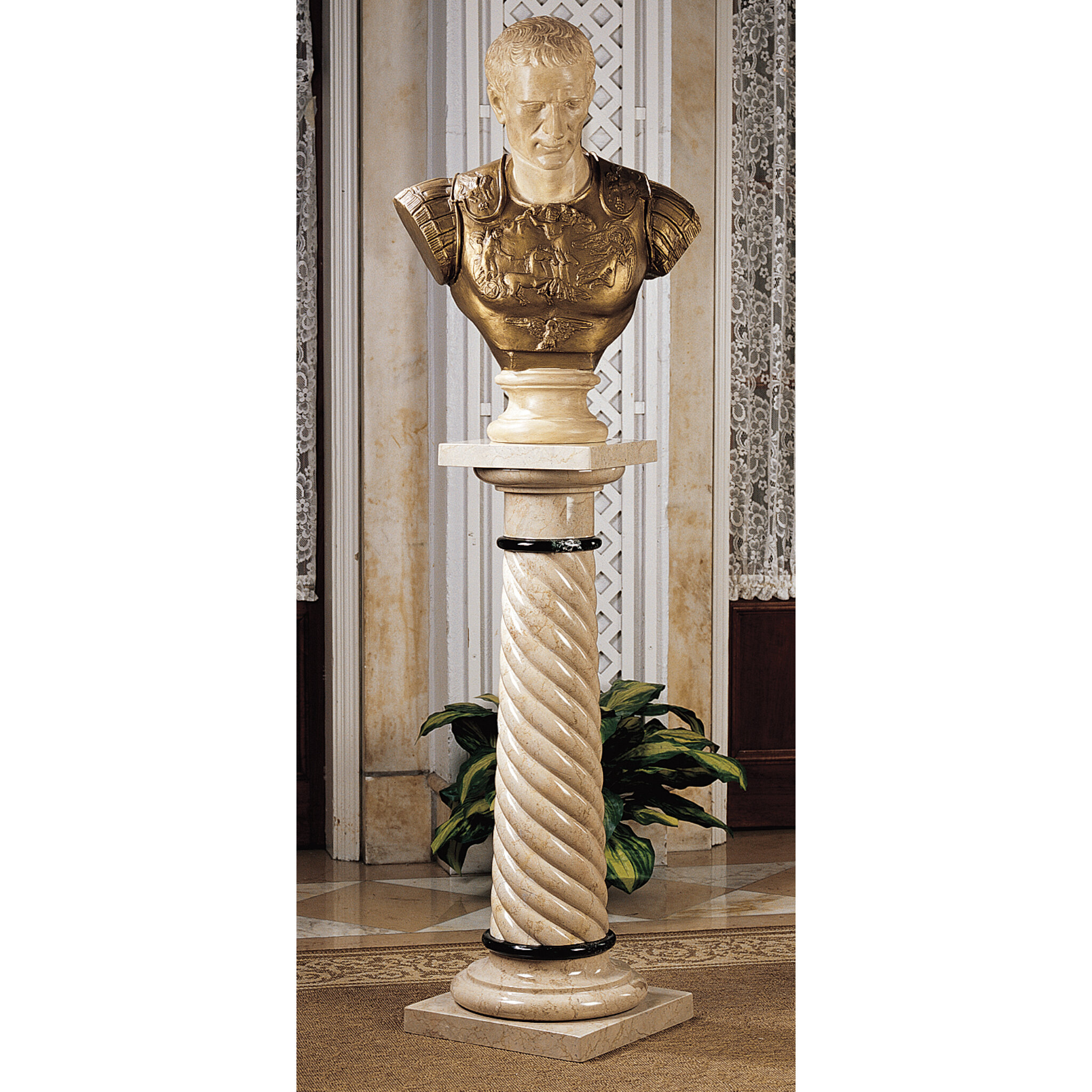 Design Toscano KY0965 Sous la Vigne Pedestal Plant Stand 15Wx15Dx36H 43 lbs Dimensions Bronze