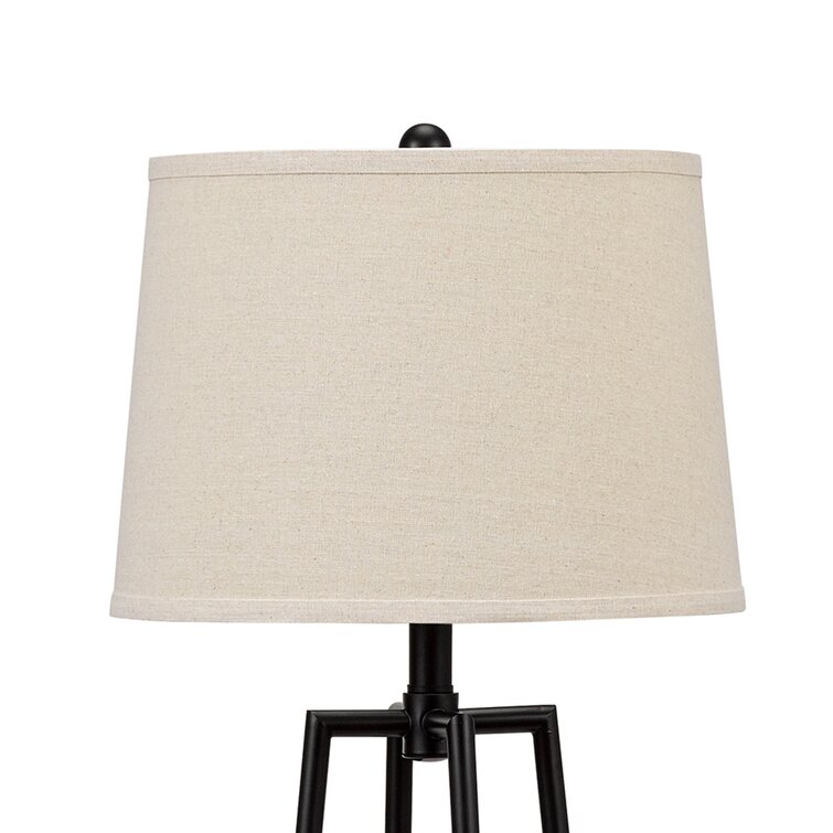 Canvas Linen Lamp Finish Bronze Catalina Outdoor Floor Lamp with Attached Tray Table and Sunbrella Shade Shade Color
