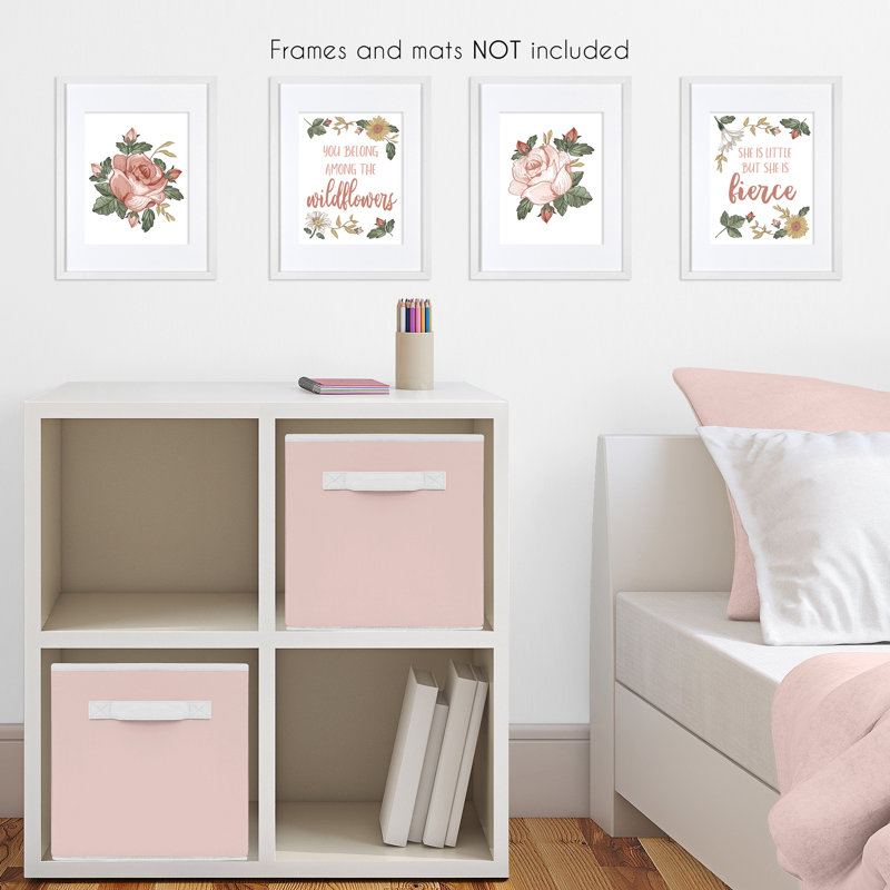 Sweet Jojo Designs Vintage Floral Wall Art 4 Piece Paper Print Set
