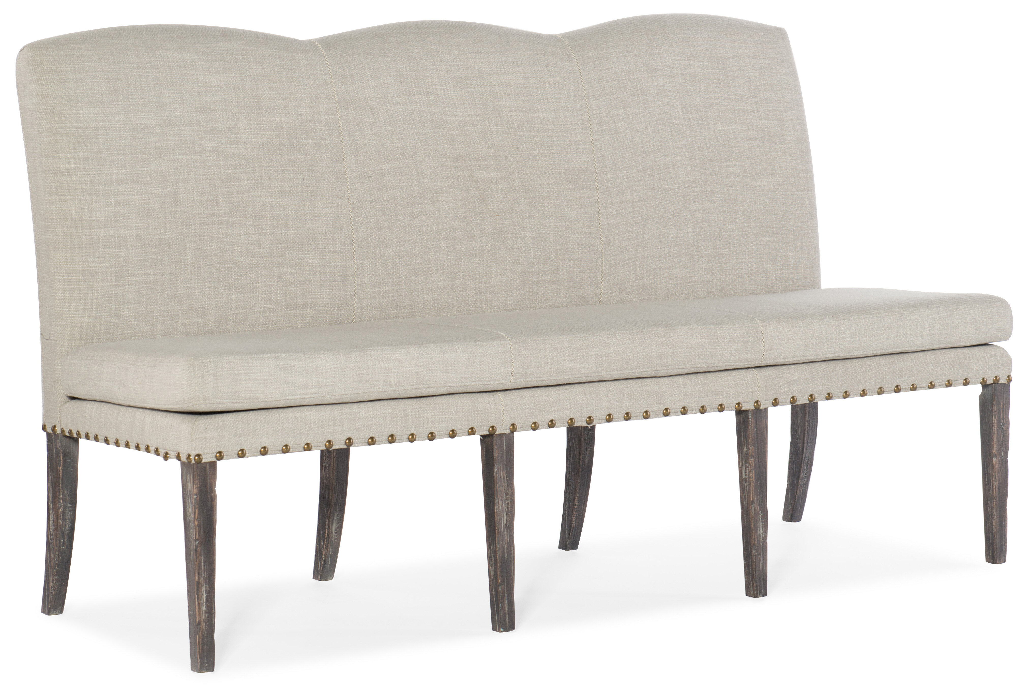 upholstered curved bench dining room