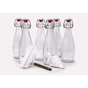 FUCHSIA Set of 6 Bormioli Rocco 33.75oz Swing Top Giara Glass Bottle 