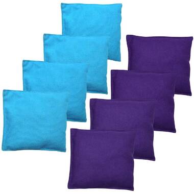 CORNHOLE BEAN BAGS Purple & White 8 ACA Regulation Corn Hole Game Toss Bags 