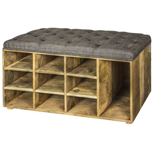 Small Shoe Bench Wayfair Co Uk Lowry Tweed Shoe Storage Bench