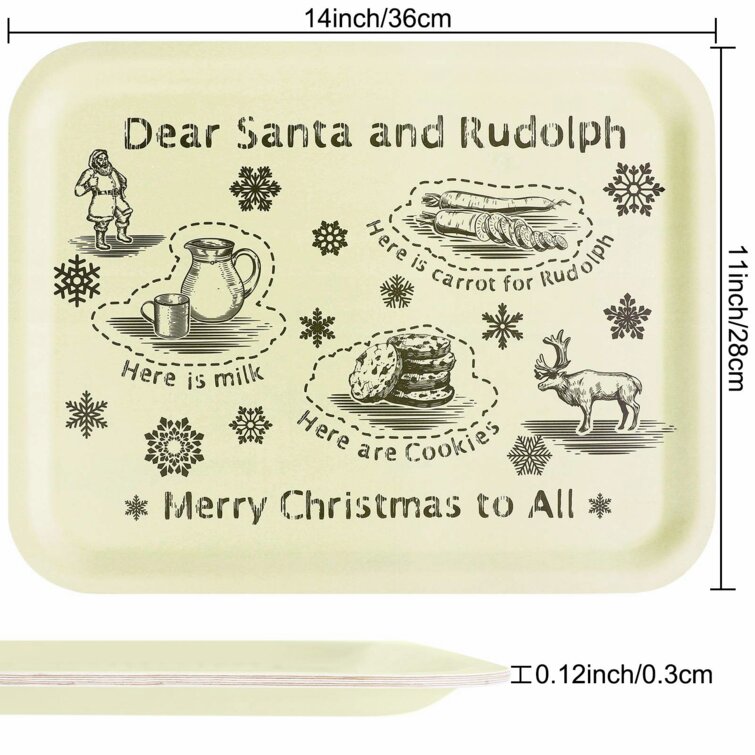 Pack of 2 36cm Christmas Serving Trays Christmas Platter Xmas Party Food Tray