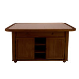 Almanzar Kitchen Island with Terracotta Rose Tile Top by Rosalind Wheeler