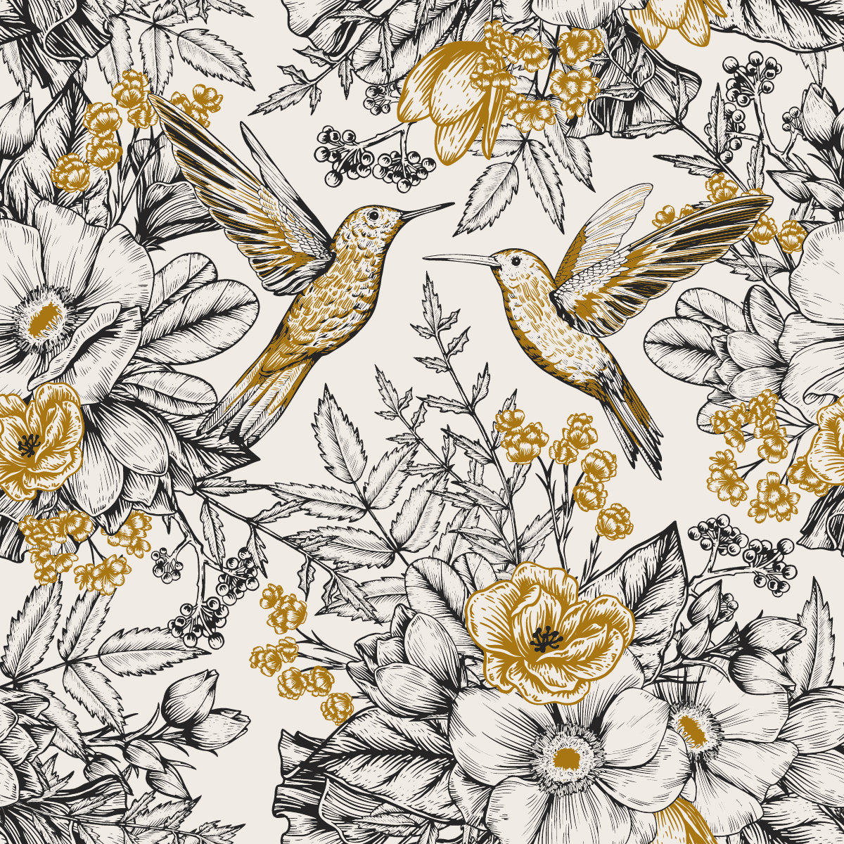 Red Barrel Studio® Hummingbirds Wallpaper Floral Wallpaper | Wayfair