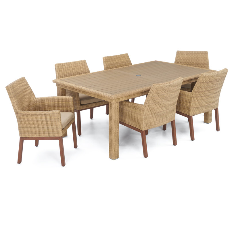 Bayou Breeze Addison 7 Piece Dining Set With Sunbrella Cushions Reviews Wayfair