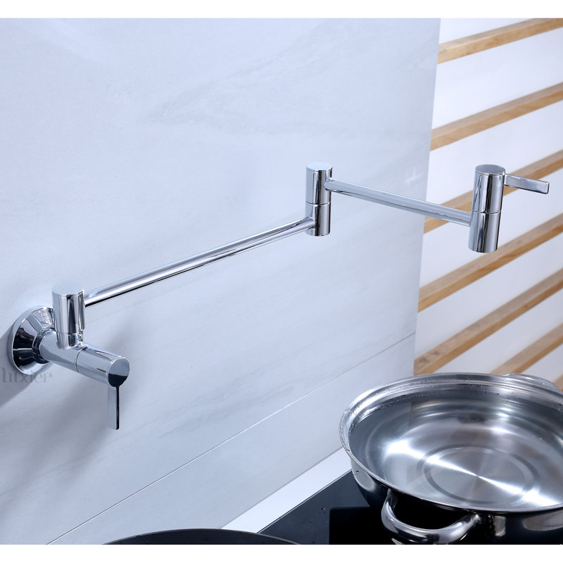 Luxier Single Hole Two Handles Wall Mount Kitchen Pot Filler Reviews Wayfair