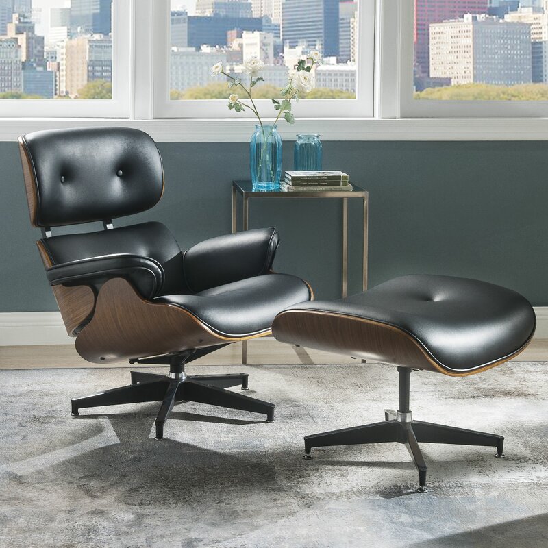 Corrigan Studio Geralyn Swivel Lounge Chair With Ottoman Wayfair