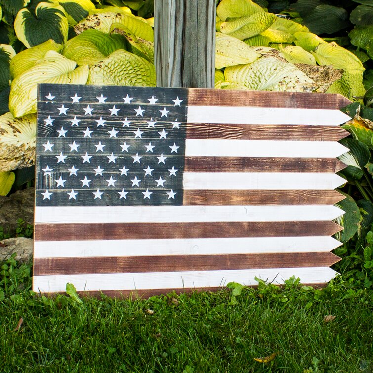 American Flag Hanging Wall Art Large 56” Wide X 34" Tall Naturally Weathered