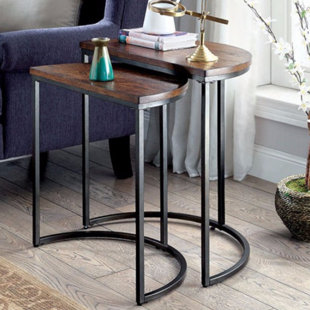 Logue Industrial 2 Piece Nesting Table Set by 17 Stories Great price
