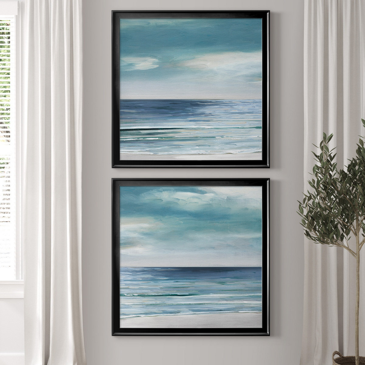 Beachcrest Home Blue Silver Shore I - 2 Piece Painting & Reviews | Wayfair