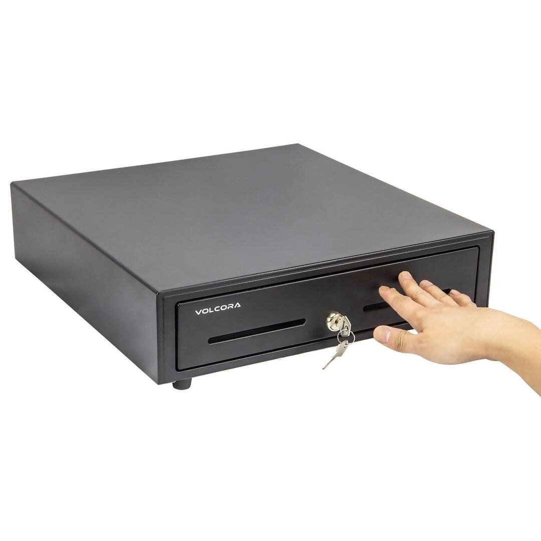 Black Four Grid Cash Box,Cash Drawer Register,with Metal Clip 4 Bills 3 Coins,Insert Tray Replacement Cashier,for Storage Tray Box Sort Store