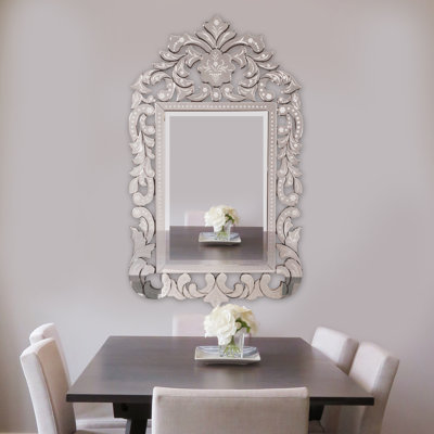 Depelteau Modern & Contemporary Venetian Accent Mirror, Small Crack on one embellishment otherwise brand new