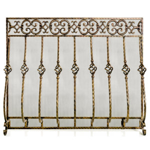 Tuscany Single Panel Steel Fireplace Screen
