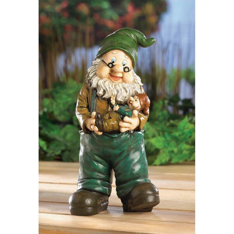 August Grove Brynlee Babysitter Garden Gnome Statue Reviews Wayfair