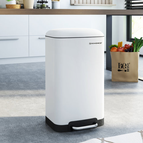 Kitchen 30 Litre Step On Rubbish Bin Symple Stuff Colour: White