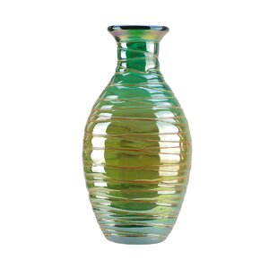 Colored Swirls Hand Blown Decorative Glass Vase