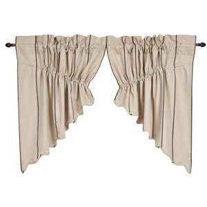 Boucher Scalloped Prairie Swag Curtain Valance (Set of 2)