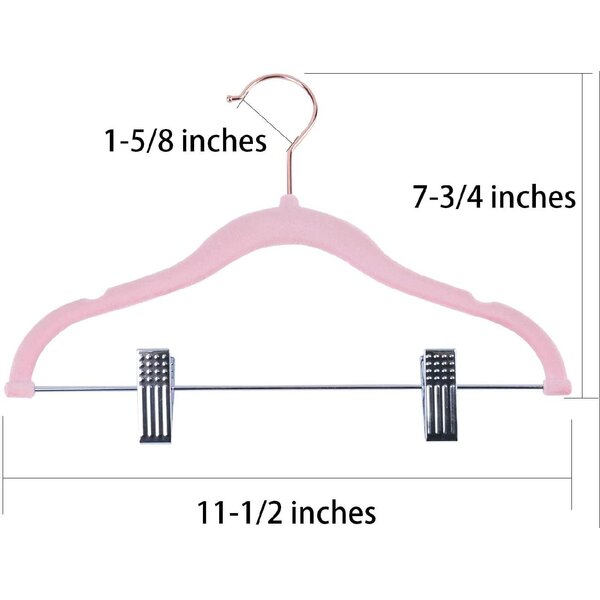 Basics Kids Velvet Non-Slip Clothes Hangers 30-Pack Pink Polka Dot Renewed