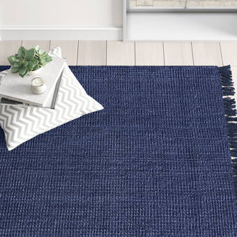 Abdera Handmade Tufted Wool Dark Blue Rug Reviews Joss Main