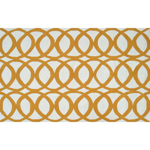 Alexandra Hand-Hooked Yellow/White Indoor/Outdoor Area Rug