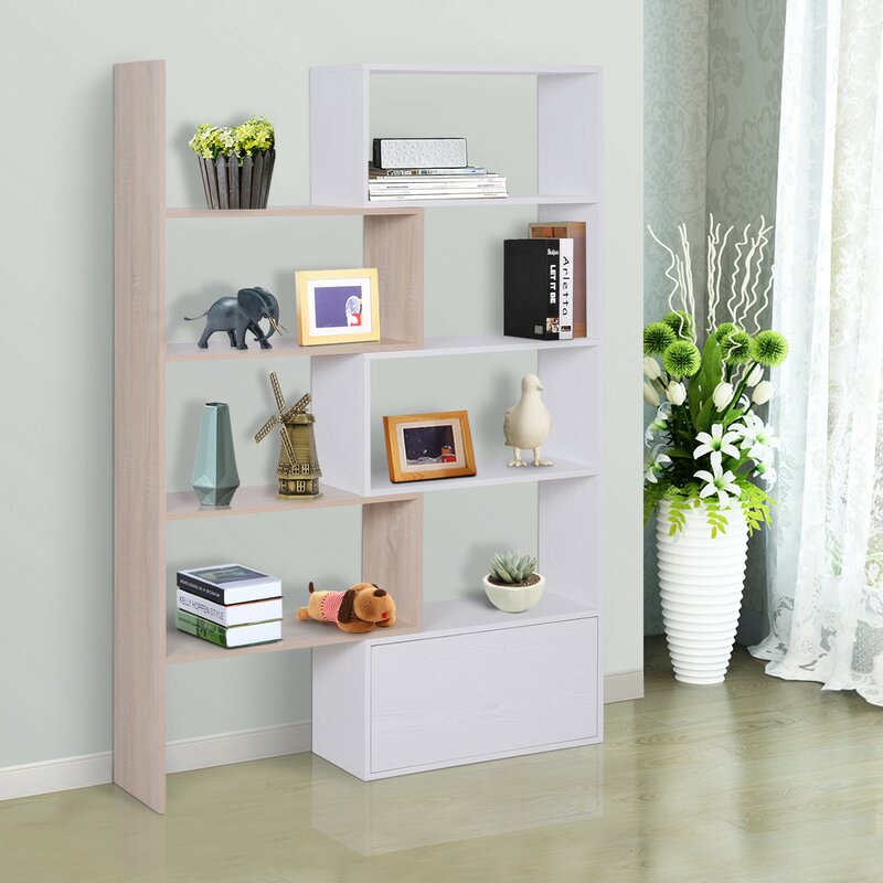 Ivy Bronx Van Buren Storage Geometric Bookcase | Wayfair.ca