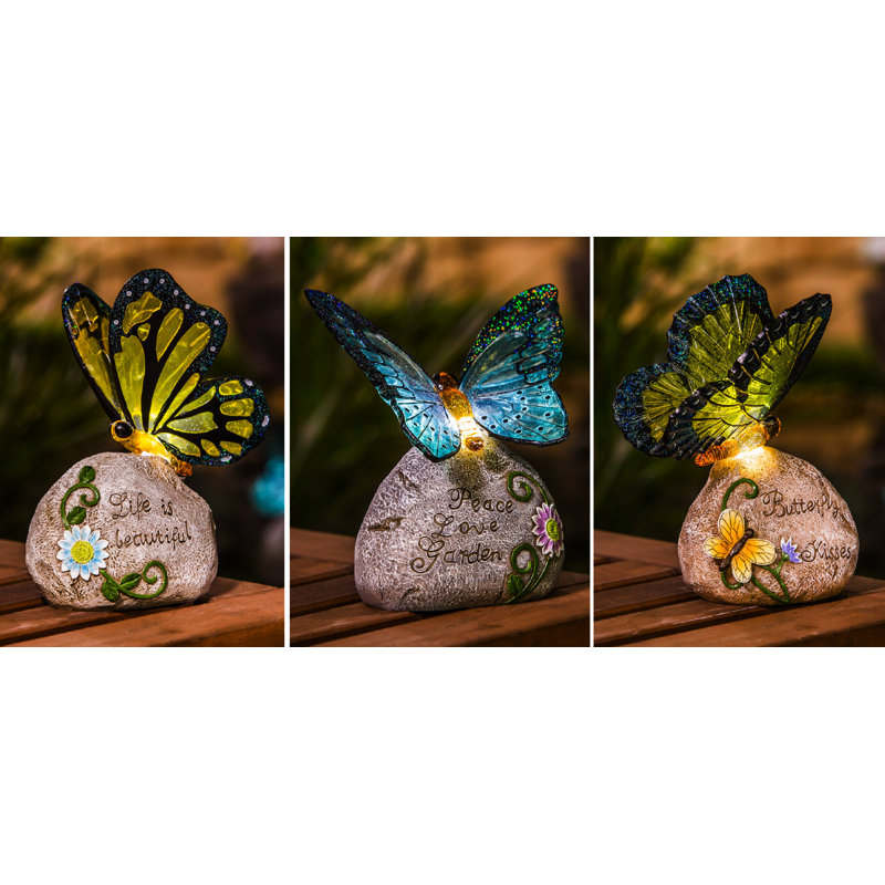 Evergreen Enterprises Inc Solar Erfly Garden Stone Set Evergreen Enterprises Inc Solar Erfly Garden Stone Set Reviews Wayfair