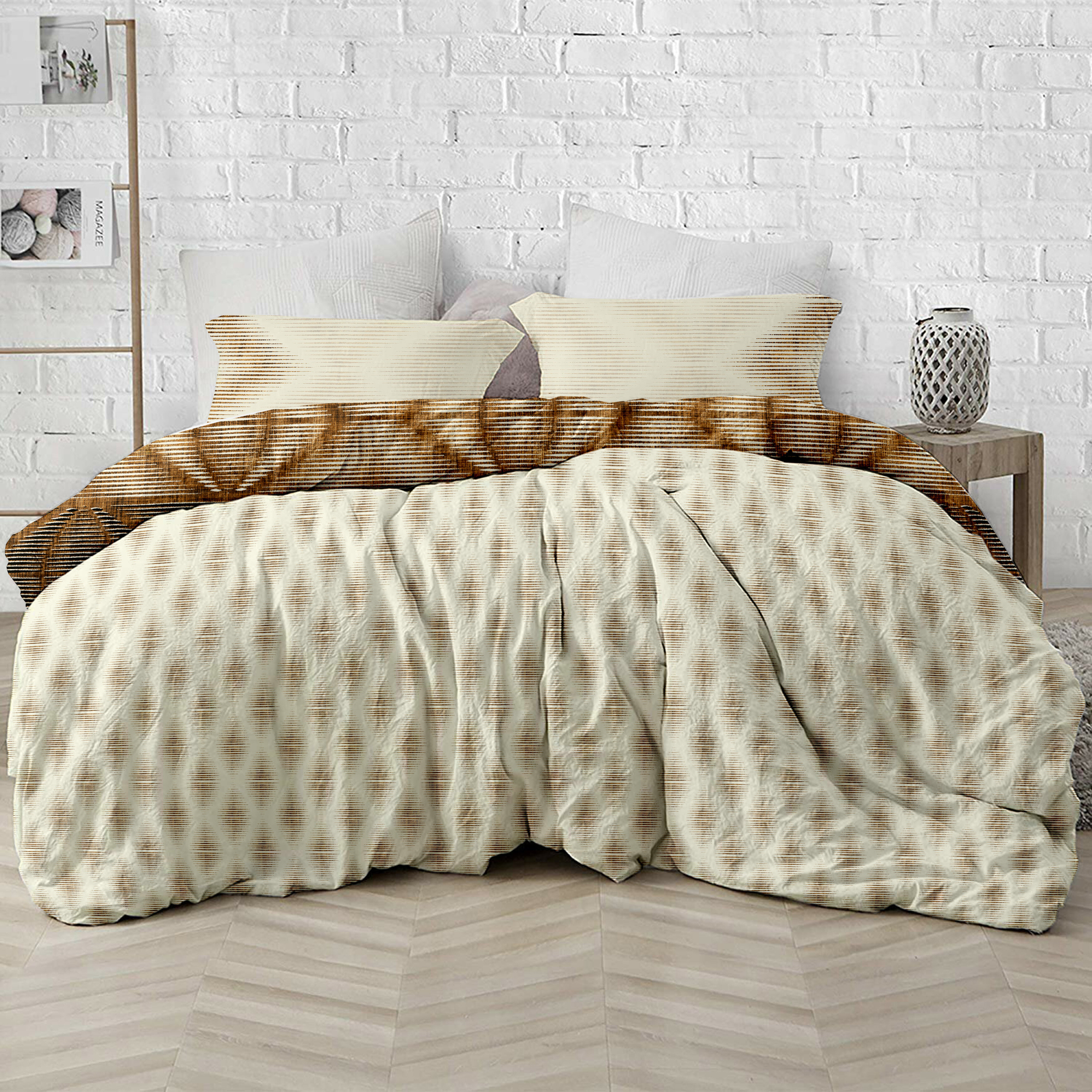 meda cotton reversible duvet cover set