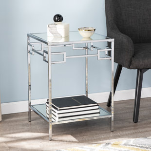 Bunyard Mirrored End Table by Orren Ellis
