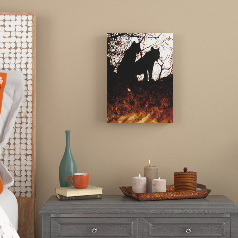 World Menagerie Silhouettes Of Tigers Acrylic Painting Print On