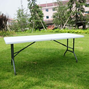72" Folding Bench White Plastic Outdoor Waterproof Camp Picnic Party Portable 