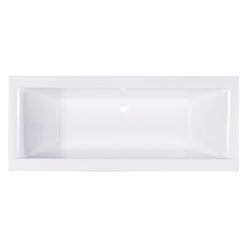 Kingston Brass Aqua Eden 67-Inch Acrylic Rectangular Drop-In Tub with Drain Drain Location: Center