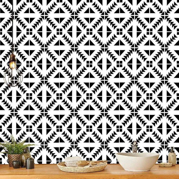 Black/White Peel/Stick Wallpaper Kitchen Wallpaper 17.7
