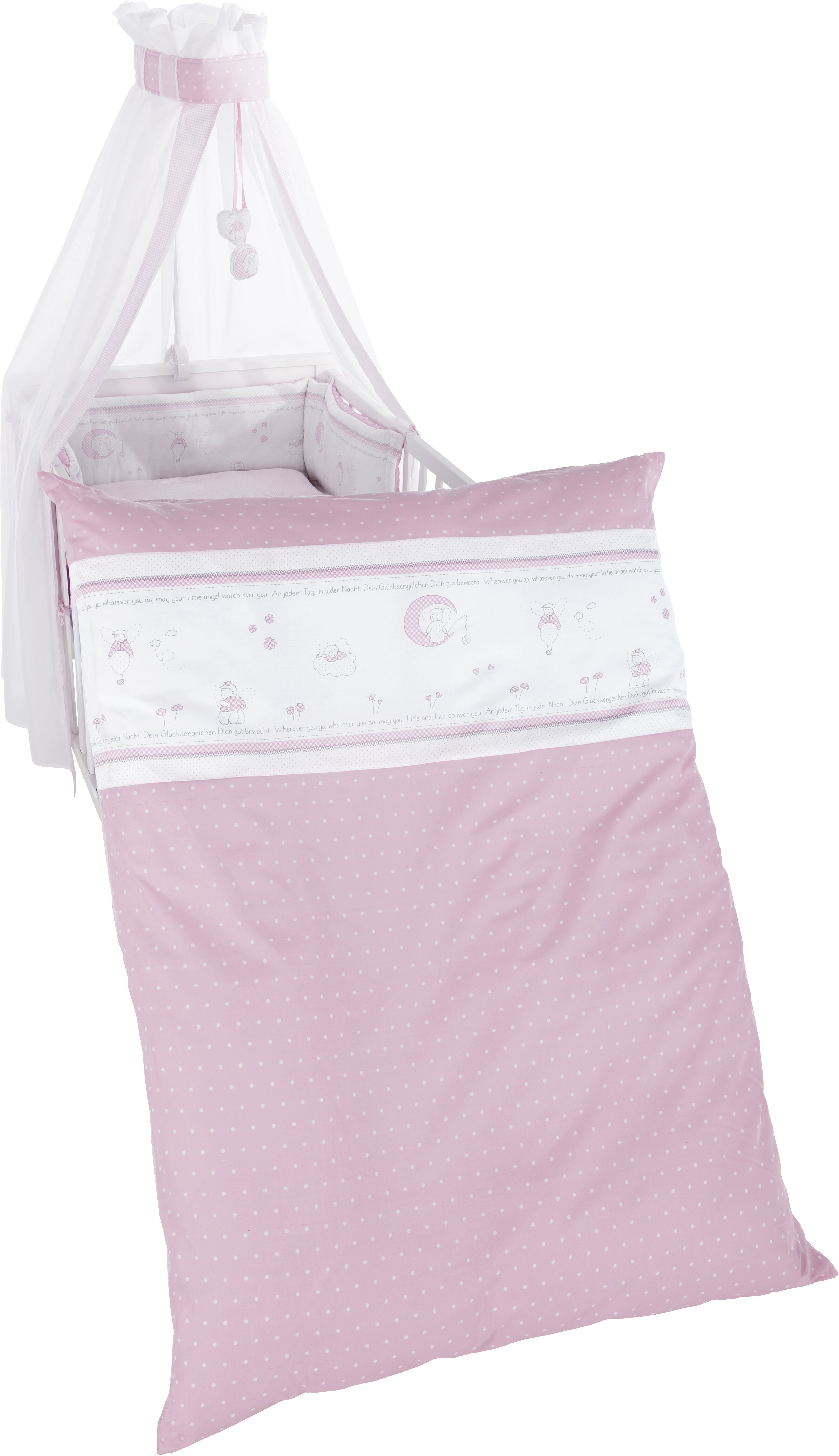 baby pink cot bedding