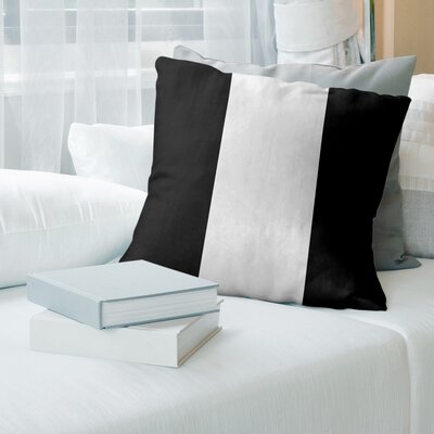 Miami Basketball Striped Pillow East Urban Home Color: Black/Black, Size: 26