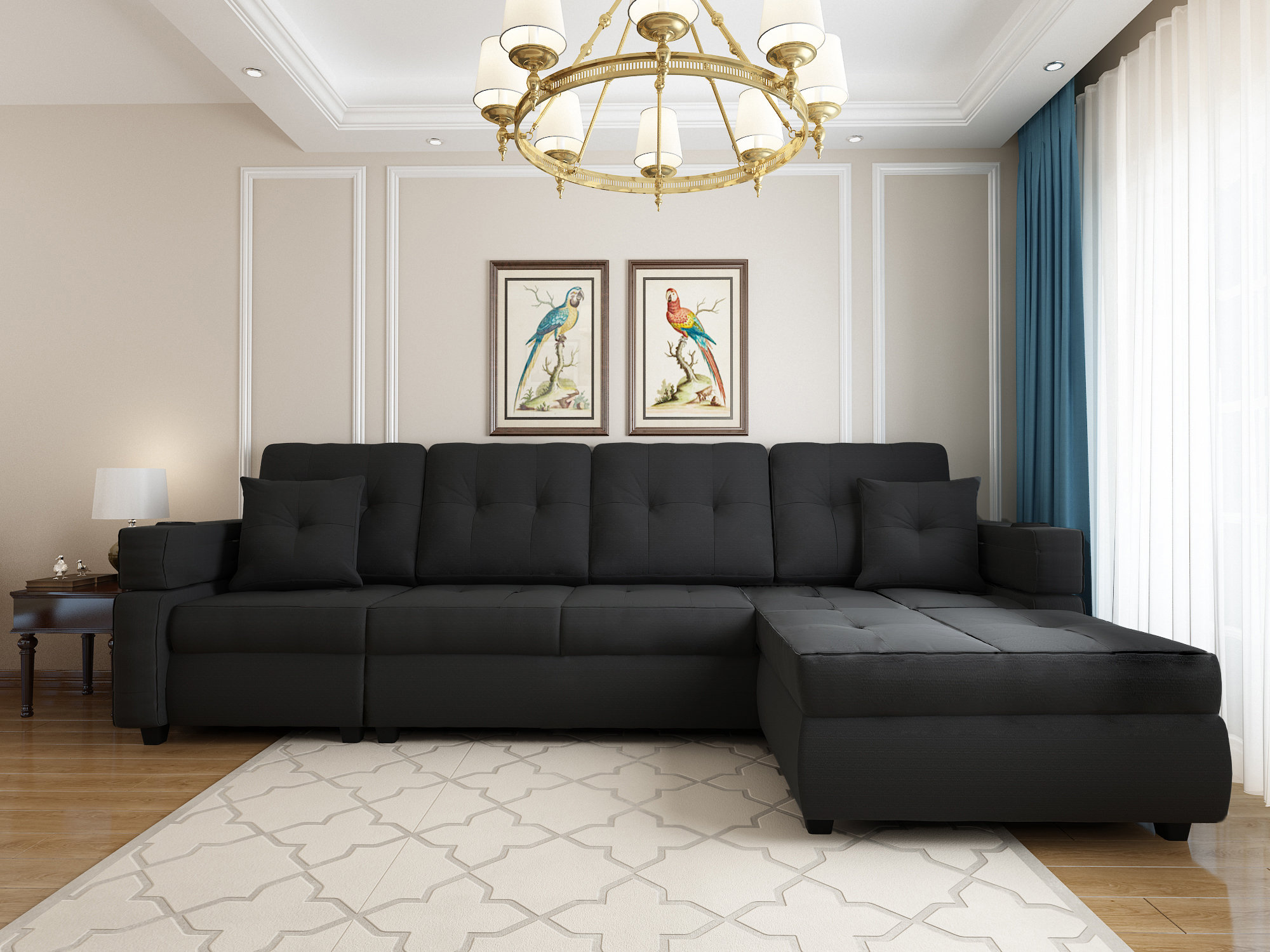 Latitude Run® 96.06" Wide Sofa & Chaise & Reviews Wayfair