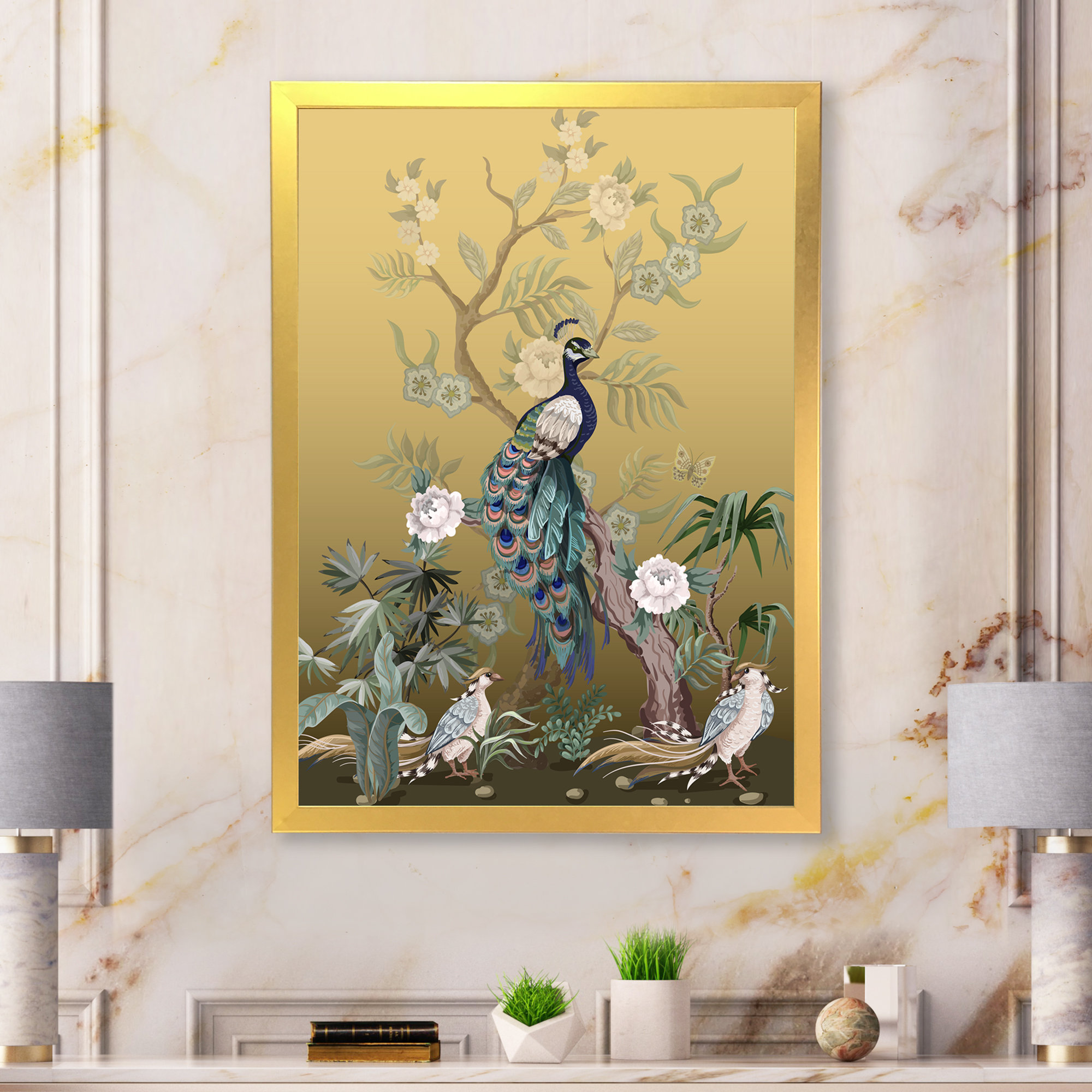 East Urban Home Chinoiserie With Birds And Peonies VI - Painting on ...