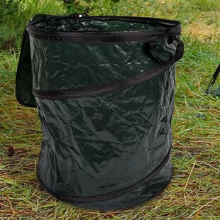 Reusable Camping Trash Can – Lawn Pool Garden Camping Trash Debris Bag with Handles Collapsible Trash Can Pop Up 23 Gallon Lawn and Leaf Waste Bag BLUE 