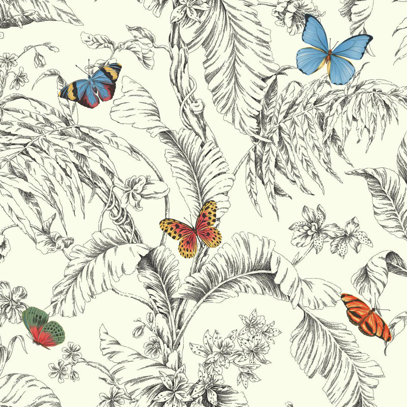 York Wallcoverings Ashford Toiles 27 X 27 Papillon Roll Reviews Wayfair