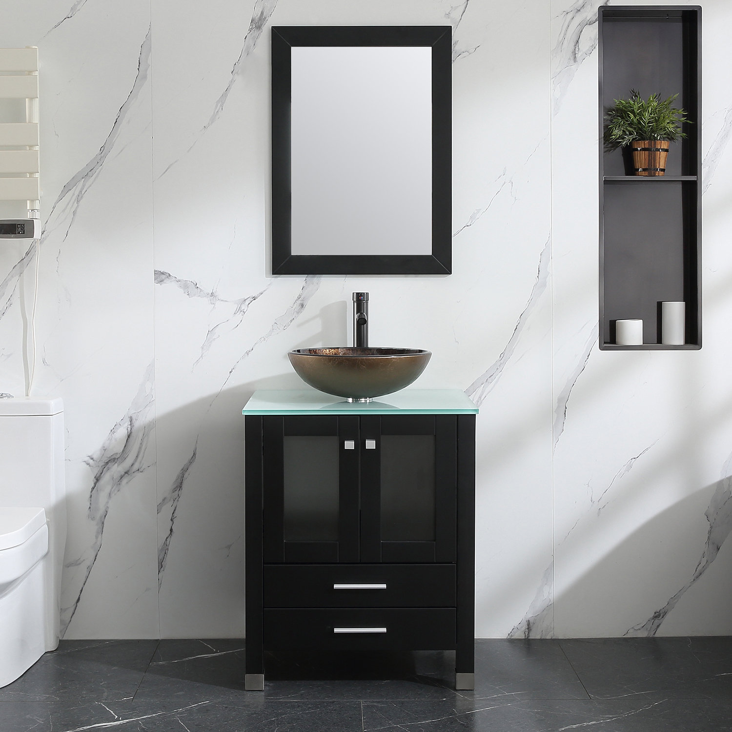Latitude Run® 25" Single Bathroom Vanity Set with Mirror | Wayfair