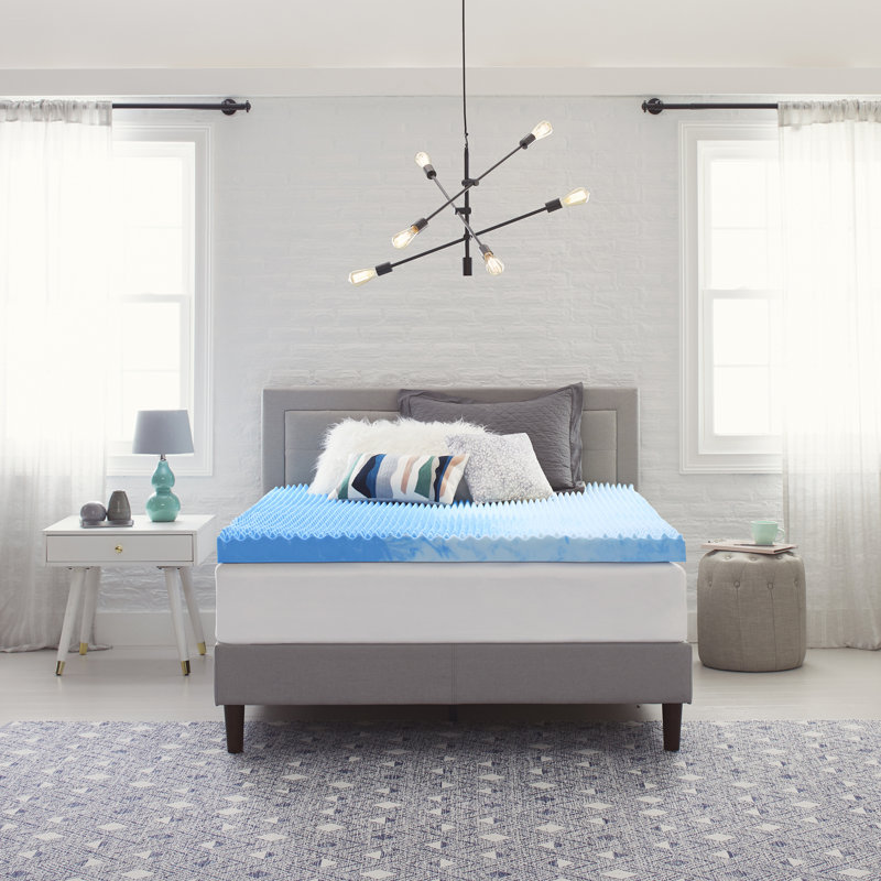 Comfort Revolution Reversible Convoluted 4 Gel Memory Foam Mattress Topper Reviews Wayfair