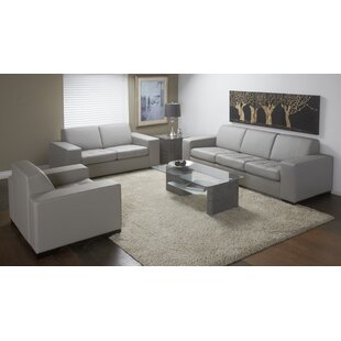 Wenlock 3 Piece Leather Living Room Set by Orren Ellis